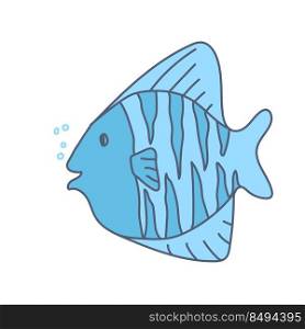 cute fish hand drawn vector illustration design element