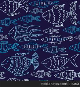 Cute fishes pattern. Childish textile or menu design. Cute fishes pattern. Childish textile or menu design.