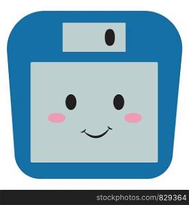 Cute floppy disk, illustration, vector on white background.