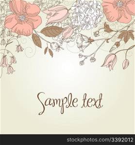 Cute floral greeting card