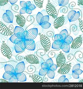 Cute floral seamless pattern in vintage style