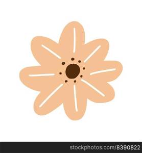 cute flower decorative icon vector illustration design graphic flat style orange color. cute flower illustration