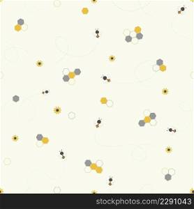Cute flying bees seamless pattern,design for kid product,fashion,fabric,textile,apparel or all print,vector illustration