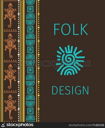 Cute folk design with colorful borsers, vector illustration. Cute folk design with colorful borsers