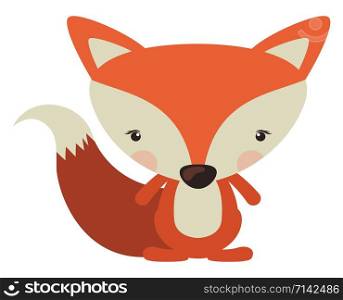 Cute fox, illustration, vector on white background.