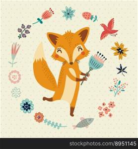 Cute foxy vector image