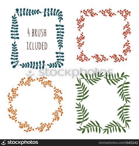 Cute frame set. Circles and squares. Vector decoration for banners, greeting and invitation cards, covers, soap package design . Cute frame set. Circles and squares. Vector decoration