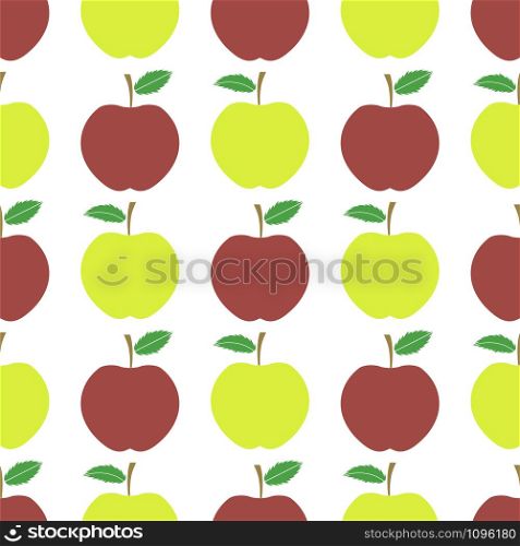 Cute Fresh Red and Yellow Apple Seamless Pattern on White Background. Fruit Repeating Texture.. Cute Fresh Red and Yellow Apple Seamless Pattern on White Background. Fruit Repeating Texture