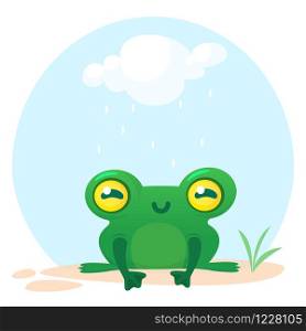 Cute Frog Cartoon Character. Vector illustration isolated