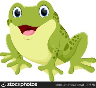 Cute frog cartoon isolated on white background Vector Image
