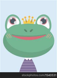 Cute frog.Childish print for nursery,kids apparel,poster,postcard.. Cute frog.