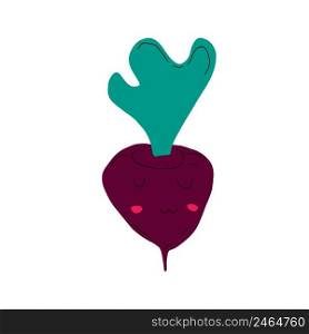 Cute funny beet vegetable character. Vector hand drawn cartoon kawaii character illustration icon. Isolated on white background.. Cute funny beet vegetable character. Vector hand drawn cartoon kawaii character illustration icon. Isolated on white background. Beet vegetable character concept