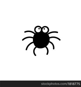 Cute funny black little spider. Insect. Doodle style illustration