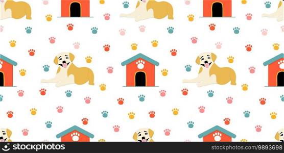 Cute funny dogs in beautiful style. Trendy seamless pattern. Seamless vector texture.. Cute funny dogs in beautiful style. Trendy seamless pattern. Seamless vector texture
