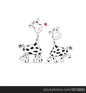 Cute funny giraffe cartoon vector
