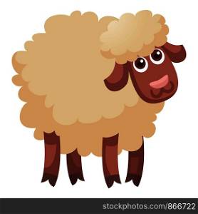 Cute funny sheep icon. Cartoon of cute funny sheep vector icon for web design isolated on white background. Cute funny sheep icon, cartoon style