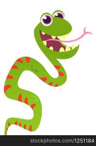 Cute funny snake vector cartoon. Snake illustration isolated on white background