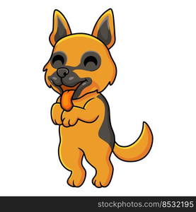 Cute german shepherd dog cartoon