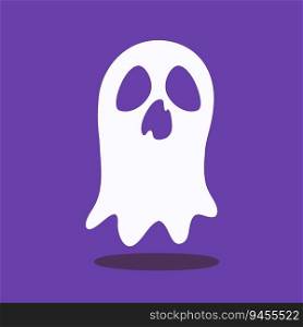 cute ghost cartoon ghost in white cloak halloween scary illustration
