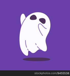 cute ghost cartoon ghost in white cloak halloween scary illustration