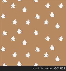 Cute ghost seamless pattern simple background. Funny Halloween paper design.. Cute ghost seamless pattern simple background. Funny Halloween paper design
