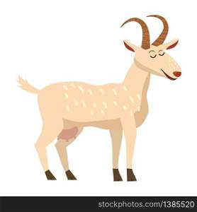 Cute goat, animal, trend cartoon style vector. Cute goat, animal, trend, cartoon style, vector, illustration, isolated on white background