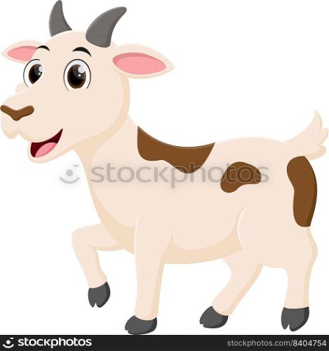 Cute goat cartoon, isolated on white background
