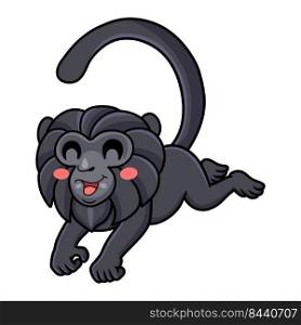 Cute goeldi s monkey cartoon jumping