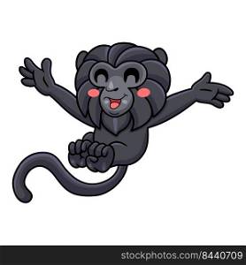 Cute goeldi's monkey cartoon posing