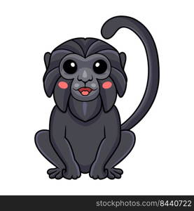 Cute goeldi s monkey cartoon sitting