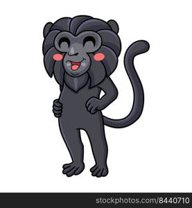 Cute goeldi s monkey cartoon standing