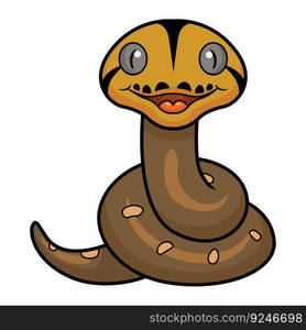 Cute tiger reticulatus python cartoon — Stockphotos.com