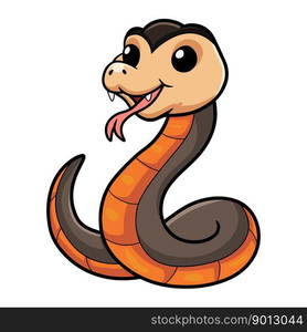 Cute golden crowned snake cartoon — Stockphotos.com