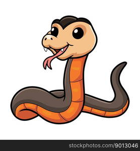 Cute golden crowned snake cartoon — Stockphotos.com