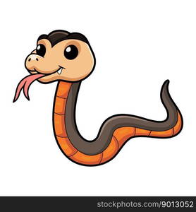 Cute golden crowned snake cartoon — Stockphotos.com