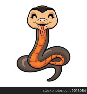 Cute golden crowned snake cartoon — Stockphotos.com