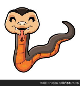 Cute golden crowned snake cartoon — Stockphotos.com