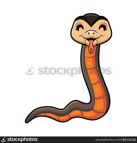 Cute golden crowned snake cartoon — Stockphotos.com