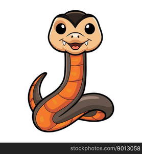 Cute golden crowned snake cartoon — Stockphotos.com