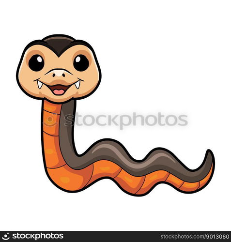 Cute golden crowned snake cartoon — Stockphotos.com