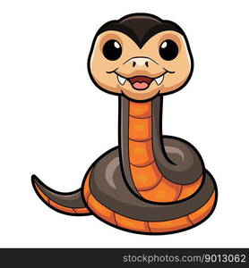 Cute golden crowned snake cartoon — Stockphotos.com