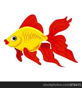 Cute goldfish icon. Cartoon of cute goldfish vector icon for web design isolated on white background. Cute goldfish icon, cartoon style