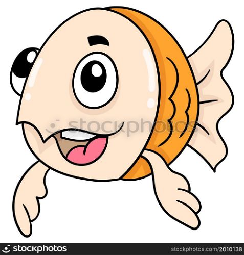 cute goldfish with happy smiling face