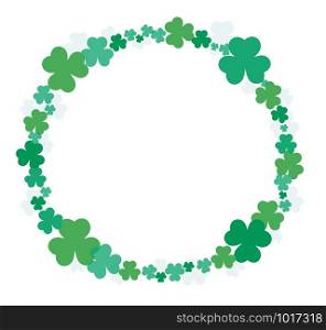 cute green clover leaf circle background vector illustration