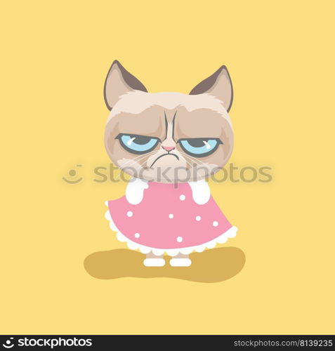 Cute grumpy cat in costume.