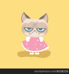 Cute grumpy cat in costume.