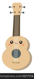 Cute guitar, illustration, vector on white background.