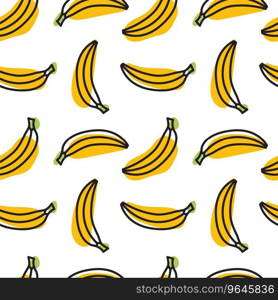 Cute hand drawn bananas on a white background Vector Image