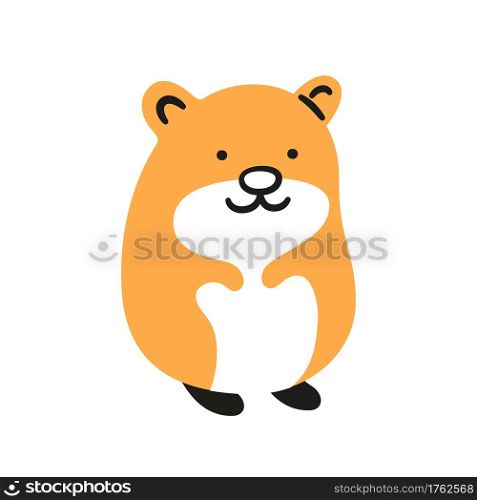 Cute hand drawn hamster. Doodle pet. Hand drawn isolated vector illustration on white background. Cute hand drawn hamster. Doodle pet. Hand drawn isolated vector illustration