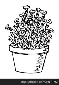 Cute hand drawn houseplant in a pot clipart Plant illustration Cozy home doodle